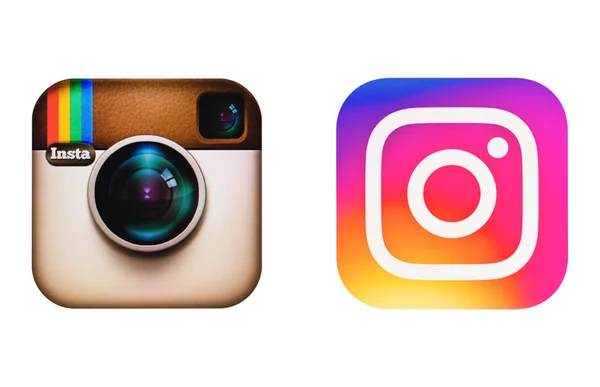 Логотип Instagram до та після 2016 року.