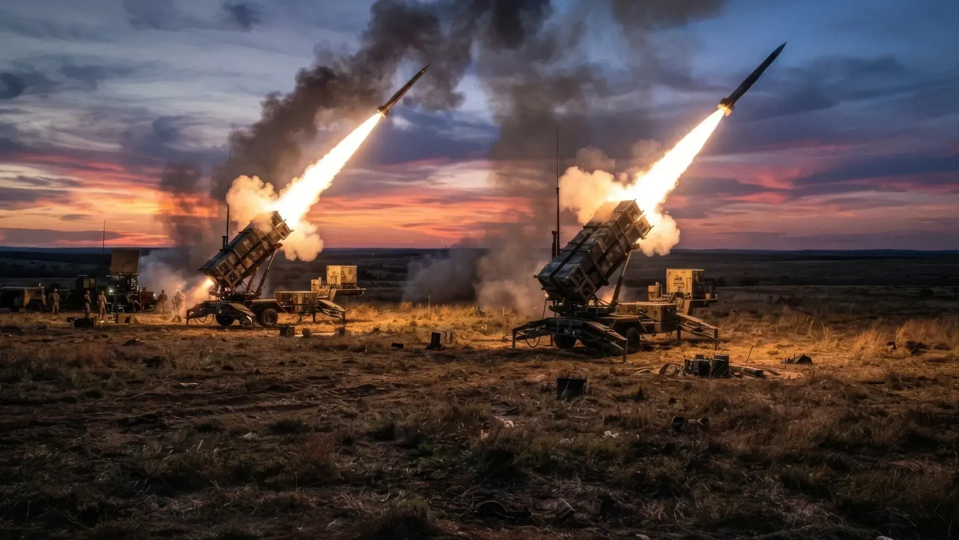 Запуск ракет з комплексу Patriot.